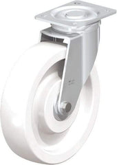 Blickle - 10" Diam x 2-9/16" Wide x 11-39/64" OAH Top Plate Mount Swivel Caster - Impact-Resistant Nylon, 1,980 Lb Capacity, Ball Bearing, 5-1/2 x 4-3/8" Plate - Americas Industrial Supply