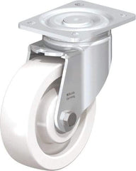 Blickle - 6-1/2" Diam x 1-31/32" Wide x 7-3/4" OAH Top Plate Mount Swivel Caster - Impact-Resistant Nylon, 1,870 Lb Capacity, Ball Bearing, 5-1/2 x 4-3/8" Plate - Americas Industrial Supply