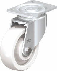Blickle - 6" Diam x 1-31/32" Wide x 7-3/4" OAH Top Plate Mount Swivel Caster - Impact-Resistant Nylon, 1,760 Lb Capacity, Ball Bearing, 5-1/2 x 4-3/8" Plate - Americas Industrial Supply