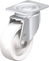 Blickle - 6" Diam x 1-31/32" Wide x 7-3/4" OAH Top Plate Mount Swivel Caster - Impact-Resistant Nylon, 1,760 Lb Capacity, Plain Bore Bearing, 5-1/2 x 4-3/8" Plate - Americas Industrial Supply