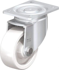 Blickle - 5" Diam x 1-31/32" Wide x 6-11/16" OAH Top Plate Mount Swivel Caster - Impact-Resistant Nylon, 1,650 Lb Capacity, Plain Bore Bearing, 5-1/2 x 4-3/8" Plate - Americas Industrial Supply