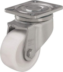 Blickle - 4" Diam x 1-29/64" Wide x 5-33/64" OAH Top Plate Mount Swivel Caster - Impact-Resistant Nylon, 1,100 Lb Capacity, Ball Bearing, 5-1/2 x 4-3/8" Plate - Americas Industrial Supply