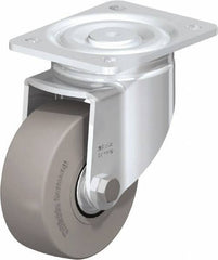 Blickle - 5" Diam x 1-31/32" Wide x 6-11/16" OAH Top Plate Mount Swivel Caster - Solid Rubber, 704 Lb Capacity, Ball Bearing, 5-1/2 x 4-3/8" Plate - Americas Industrial Supply