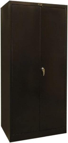 Hallowell - 1 Shelf Wardrobe Storage Cabinet - Steel, 36" Wide x 24" Deep x 78" High, Black - Americas Industrial Supply