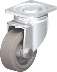 Blickle - 4" Diam x 1-9/16" Wide x 5-33/64" OAH Top Plate Mount Swivel Caster - Solid Rubber, 440 Lb Capacity, Ball Bearing, 3-15/16 x 3-3/8" Plate - Americas Industrial Supply