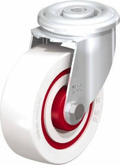 Blickle - 4" Diam x 1-3/8" Wide x 4-59/64" OAH Hollow Kingpin Mount Swivel Caster - Impact-Resistant Nylon, 330 Lb Capacity, Roller Bearing, Hollow Kingpin Stem - Americas Industrial Supply