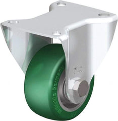 Blickle - 3" Diam x 1-9/16" Wide x 4-21/64" OAH Top Plate Mount Rigid Caster - Polyurethane-Elastomer Blickle Softhane, 506 Lb Capacity, Ball Bearing, 3-15/16 x 3-3/8" Plate - Americas Industrial Supply