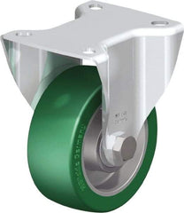 Blickle - 4" Diam x 1-9/16" Wide x 5-7/64" OAH Top Plate Mount Rigid Caster - Polyurethane-Elastomer Blickle Softhane, 660 Lb Capacity, Ball Bearing, 3-15/16 x 3-3/8" Plate - Americas Industrial Supply