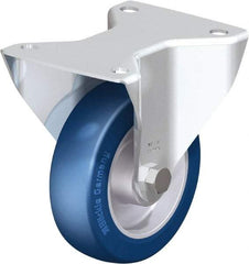 Blickle - 5" Diam x 1-9/16" Wide x 6-7/64" OAH Top Plate Mount Rigid Caster - Polyurethane-Elastomer Blickle Softhane, 770 Lb Capacity, Ball Bearing, 5-1/2 x 4-3/8" Plate - Americas Industrial Supply