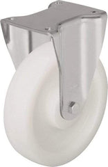 Blickle - 8" Diam x 2" Wide x 9-21/32" OAH Top Plate Mount Rigid Caster - Impact-Resistant Nylon, 1,980 Lb Capacity, Ball Bearing, 5-1/2 x 4-3/8" Plate - Americas Industrial Supply