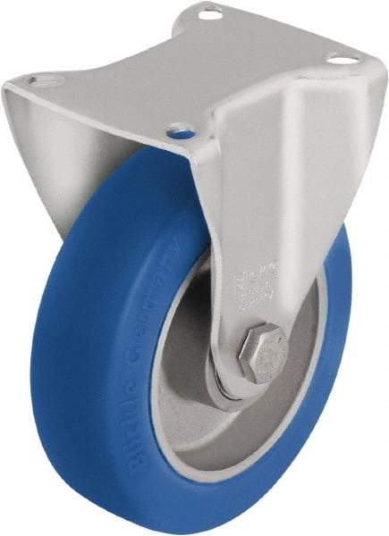 Blickle - 5" Diam x 1-9/16" Wide x 6-7/64" OAH Top Plate Mount Rigid Caster - Polyurethane-Elastomer Blickle Softhane, 770 Lb Capacity, Ball Bearing, 3-15/16 x 3-3/8" Plate - Americas Industrial Supply