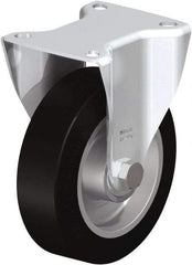 Blickle - 5" Diam x 1-9/16" Wide x 6-3/32" OAH Top Plate Mount Rigid Caster - Solid Rubber, 550 Lb Capacity, Ball Bearing, 3-15/16 x 3-3/8" Plate - Americas Industrial Supply