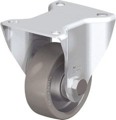 Blickle - 3" Diam x 1-3/16" Wide x 4-21/64" OAH Top Plate Mount Rigid Caster - Polyurethane-Elastomer Blickle Softhane, 396 Lb Capacity, Ball Bearing, 3-15/16 x 3-3/8" Plate - Americas Industrial Supply