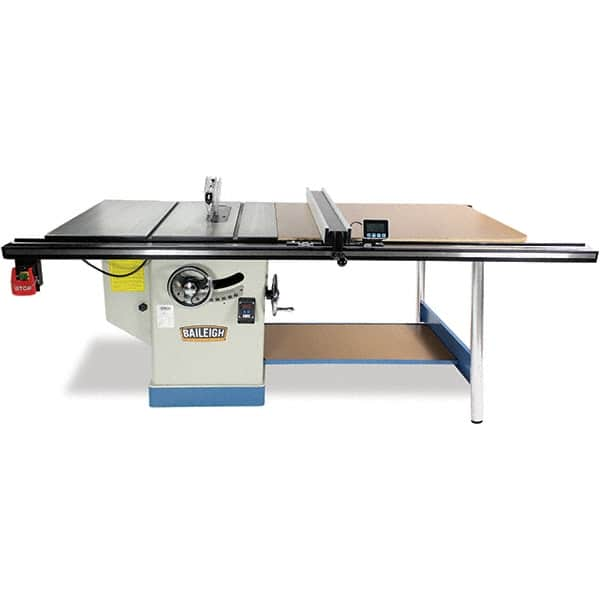 Baileigh - 12" Blade Diam, 1" Arbor Diam, 1 Phase Table Saw - 5 hp, 37" High, 220 Volt, 4" Cutting Depth - Americas Industrial Supply