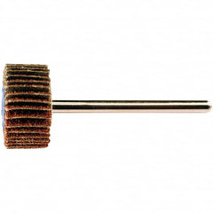 PFERD - 3/4" Diam x 3/8" Face Width, Aluminum Oxide Coated Mounted Flap Wheel - 1/8" Shank Mount, 60 Grit, 38,100 Max RPM - Americas Industrial Supply