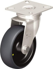 Blickle - 3" Diam x 63/64" Wide x 3-15/16" OAH Top Plate Mount Swivel Caster - Thermoplastic Rubber Elastomer (TPE), 110 Lb Capacity, Plain Bore Bearing, 2-3/8 x 2-3/8" Plate - Americas Industrial Supply