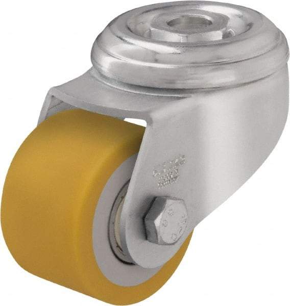 Blickle - 2" Diam x 1-19/64" Wide x 2-3/4" OAH Hollow Kingpin Mount Swivel Caster - Polyurethane-Elastomer Blickle Extrathane, 330 Lb Capacity, Ball Bearing, Hollow Kingpin Stem - Americas Industrial Supply
