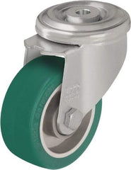 Blickle - 4" Diam x 1-37/64" Wide x 5-35/64" OAH Hollow Kingpin Mount Swivel Caster - Polyurethane-Elastomer Blickle Softhane, 660 Lb Capacity, Ball Bearing, Hollow Kingpin Stem - Americas Industrial Supply