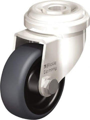 Blickle - 2" Diam x 3/4" Wide x 2-23/32" OAH Hollow Kingpin Mount Swivel Caster - Thermoplastic Rubber Elastomer (TPE), 110 Lb Capacity, Plain Bore Bearing, Hollow Kingpin Stem - Americas Industrial Supply