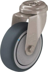 Blickle - 3" Diam x 63/64" Wide x 3-27/32" OAH Hollow Kingpin Mount Swivel Caster - Thermoplastic Rubber Elastomer (TPE), 165 Lb Capacity, Ball Bearing, Hollow Kingpin Stem - Americas Industrial Supply