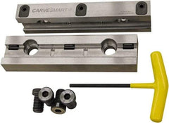 CarveSmart - 1" Jaw Width, 1.99" Jaw Height, 1" Jaw Thickness, Quick Change Jaw System Vise Jaw Sets - Steel, Bolt-On, 2 Jaws, Semi-Hard Jaws - Americas Industrial Supply