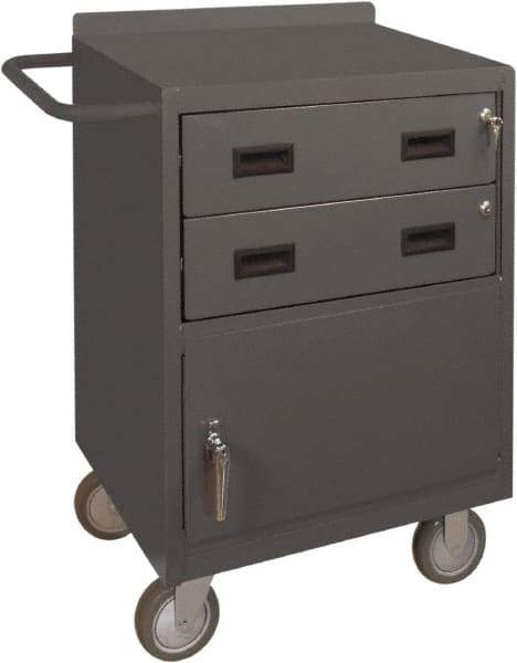 Durham - 1,200 Lb Capacity, 18" Wide x 24" Long x 39-3/4" High Mobile Cart - 1 Door, 2 Drawer, Steel, 2 Rigid/2 Swivel Casters - Americas Industrial Supply