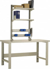Rousseau Metal - No Drawers, 2 Shelf Workstation - 1,100 Lb Capacity, Steel Top, Everest Blue, 60" Wide x 80" High x 30" Long - Americas Industrial Supply