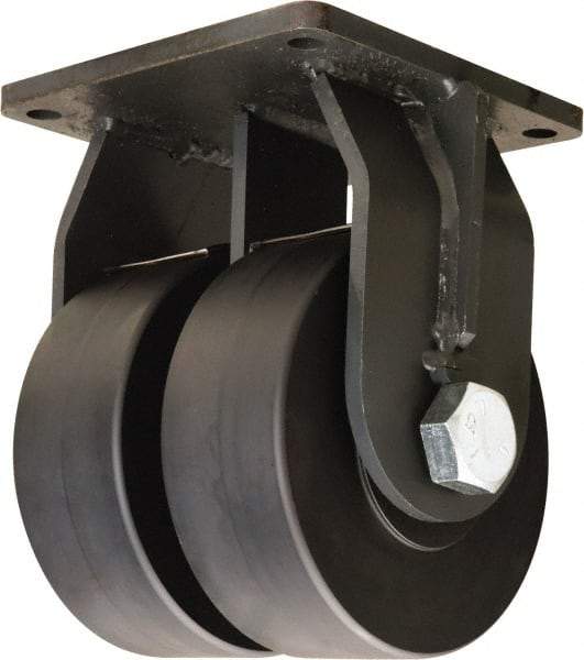 Hamilton - 10" Diam x 3" Wide x 13" OAH Top Plate Mount Dual Rigid Caster - Nylon, 15,200 Lb Capacity, Sealed Precision Ball Bearing, 8-1/2 x 8-1/2" Plate - Americas Industrial Supply