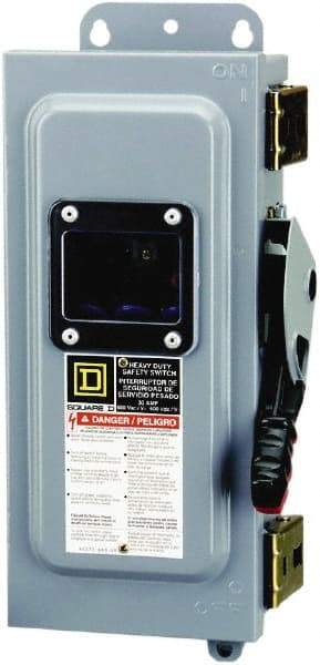 Square D - 30 Amp, 600 VAC/VDC, 3 Pole Nonfused Safety Switch - NEMA 12 & 3R, 10 hp at 600 VAC, 15 at 600 VDC (Single Phase), 30 hp at 600 VAC, 15 hp at 600 VDC (Triple Phase) - Americas Industrial Supply