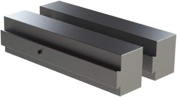 CarveSmart - 1-1/2" Wide x 2" High x 1-1/2" Thick, Flat/No Step Vise Jaw - Soft, Aluminum, Fixed Jaw, Compatible with 6" Vises - Americas Industrial Supply