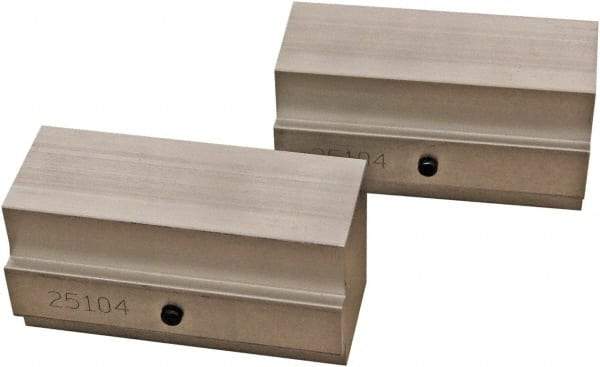 CarveSmart - 1-1/2" Wide x 2" High x 1-1/2" Thick, Flat/No Step Vise Jaw - Soft, Aluminum, Fixed Jaw, Compatible with 6" Vises - Americas Industrial Supply