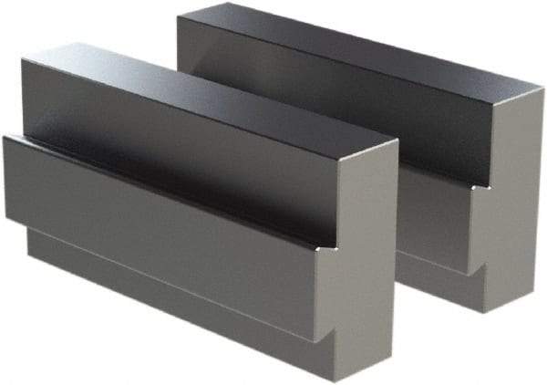 CarveSmart - 1" Wide x 2-1/4" High x 1" Thick, Flat/No Step Vise Jaw - Soft, Aluminum, Fixed Jaw, Compatible with 6" Vises - Americas Industrial Supply