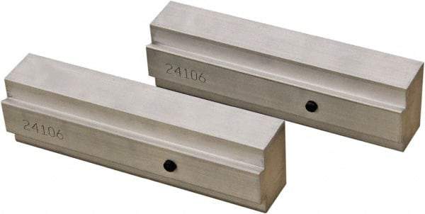 CarveSmart - 1" Wide x 1.71" High x 1" Thick, Flat/No Step Vise Jaw - Soft, Aluminum, Fixed Jaw, Compatible with 6" Vises - Americas Industrial Supply