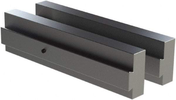 CarveSmart - 3/4" Wide x 2" High x 3/4" Thick, Flat/No Step Vise Jaw - Soft, Aluminum, Fixed Jaw, Compatible with 6" Vises - Americas Industrial Supply