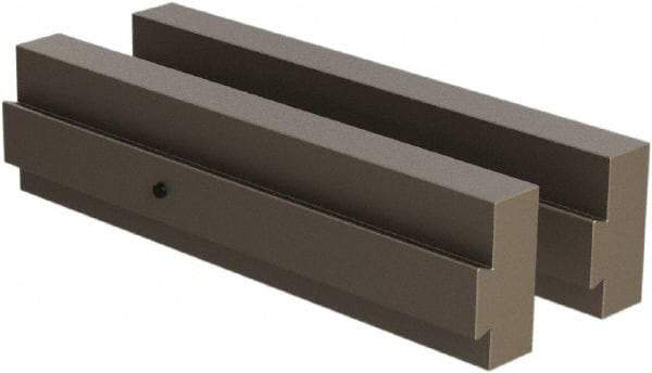 CarveSmart - 3/4" Wide x 2" High x 3/4" Thick, Flat/No Step Vise Jaw - Soft, Steel, Fixed Jaw, Compatible with 6" Vises - Americas Industrial Supply