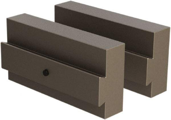 CarveSmart - 3/4" Wide x 2" High x 3/4" Thick, Flat/No Step Vise Jaw - Soft, Steel, Fixed Jaw, Compatible with 6" Vises - Americas Industrial Supply