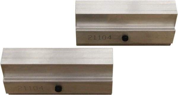 CarveSmart - 3/4" Wide x 2" High x 3/4" Thick, Flat/No Step Vise Jaw - Soft, Aluminum, Fixed Jaw, Compatible with 6" Vises - Americas Industrial Supply