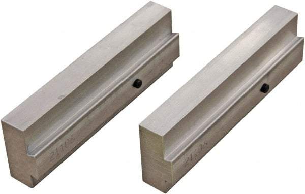CarveSmart - 3/4" Wide x 2" High x 3/4" Thick, Flat/No Step Vise Jaw - Soft, Aluminum, Fixed Jaw, Compatible with 6" Vises - Americas Industrial Supply