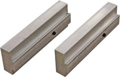 CarveSmart - 3/4" Wide x 2" High x 3/4" Thick, Flat/No Step Vise Jaw - Soft, Aluminum, Fixed Jaw, Compatible with 6" Vises - Americas Industrial Supply