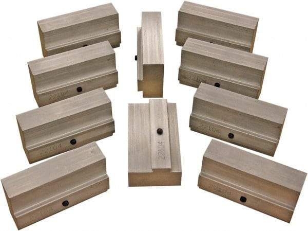 CarveSmart - 1" Wide x 2-1/4" High x 1" Thick, Flat/No Step Vise Jaw - Soft, Aluminum, Fixed Jaw, Compatible with 6" Vises - Americas Industrial Supply