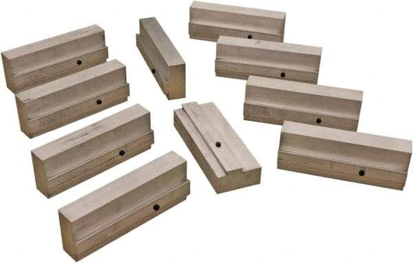 CarveSmart - 1" Wide x 2-1/4" High x 1" Thick, Flat/No Step Vise Jaw - Soft, Aluminum, Fixed Jaw, Compatible with 6" Vises - Americas Industrial Supply