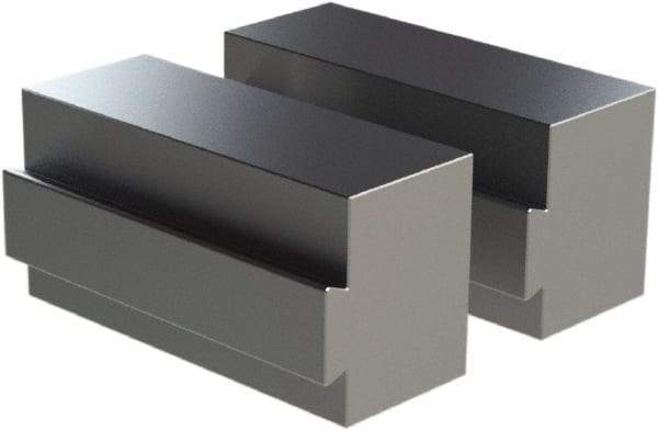 CarveSmart - 1-1/2" Wide x 2" High x 1-1/2" Thick, Flat/No Step Vise Jaw - Soft, Aluminum, Fixed Jaw, Compatible with 6" Vises - Americas Industrial Supply