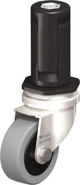 Blickle - 2" Diam x 45/64" Wide x 2-13/16" OAH Stem Mount Swivel Caster - Solid Rubber, 88 Lb Capacity, Plain Bore Bearing, Round Stem - Americas Industrial Supply