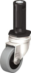 Blickle - 2" Diam x 45/64" Wide x 2-13/16" OAH Stem Mount Swivel Caster - Solid Rubber, 88 Lb Capacity, Plain Bore Bearing, Round Stem - Americas Industrial Supply