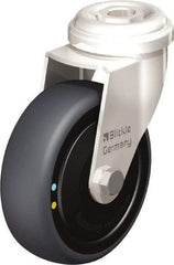 Blickle - 3" Diam x 63/64" Wide x 3-27/32" OAH Hollow Kingpin Mount Swivel Caster - Thermoplastic Rubber Elastomer (TPE), 110 Lb Capacity, Ball Bearing, Hollow Kingpin Stem - Americas Industrial Supply
