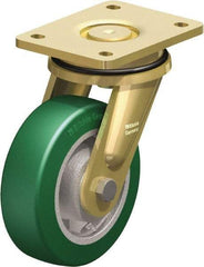 Blickle - 6" Diam x 1-31/32" Wide x 7-7/8" OAH Top Plate Mount Swivel Caster - Polyurethane-Elastomer Blickle Softhane, 1,210 Lb Capacity, Ball Bearing, 5-1/2 x 4-3/8" Plate - Americas Industrial Supply