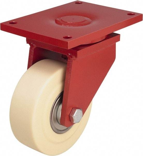 Blickle - 16" Diam x 4-21/64" Wide x 20-55/64" OAH Top Plate Mount Swivel Caster - Impact-Resistant Cast Nylon, 26,400 Lb Capacity, Ball Bearing, 15-3/4 x 11-13/16" Plate - Americas Industrial Supply