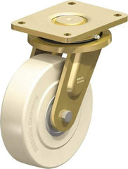 Blickle - 8" Diam x 2-5/32" Wide x 10-1/32" OAH Top Plate Mount Swivel Caster - Impact-Resistant Cast Nylon, 6,600 Lb Capacity, Ball Bearing, 6-7/8 x 5-1/2" Plate - Americas Industrial Supply