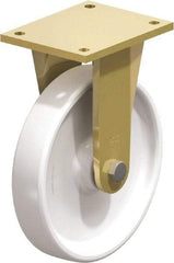 Blickle - 10" Diam x 1-31/32" Wide x 12" OAH Top Plate Mount Rigid Caster - Impact-Resistant Nylon, 3,300 Lb Capacity, Plain Bore Bearing, 6-7/8 x 5-1/2" Plate - Americas Industrial Supply