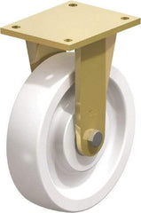 Blickle - 10" Diam x 2-9/16" Wide x 12" OAH Top Plate Mount Rigid Caster - Impact-Resistant Nylon, 4,400 Lb Capacity, Ball Bearing, 6-7/8 x 5-1/2" Plate - Americas Industrial Supply